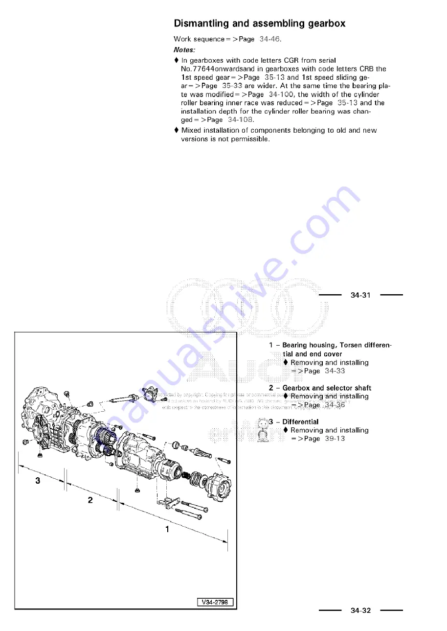 Audi 100 1983 Workshop Manual Download Page 331