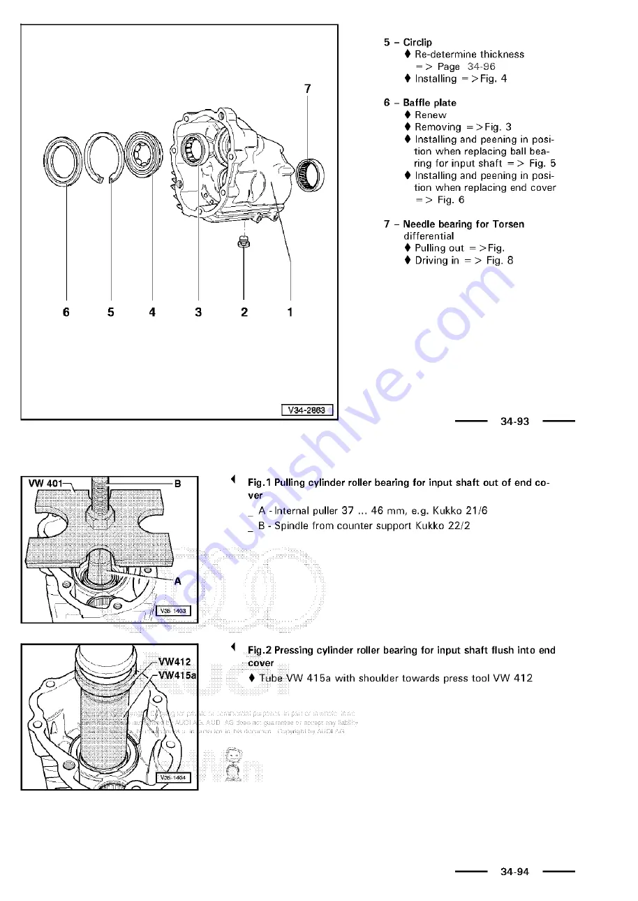 Audi 100 1983 Workshop Manual Download Page 362