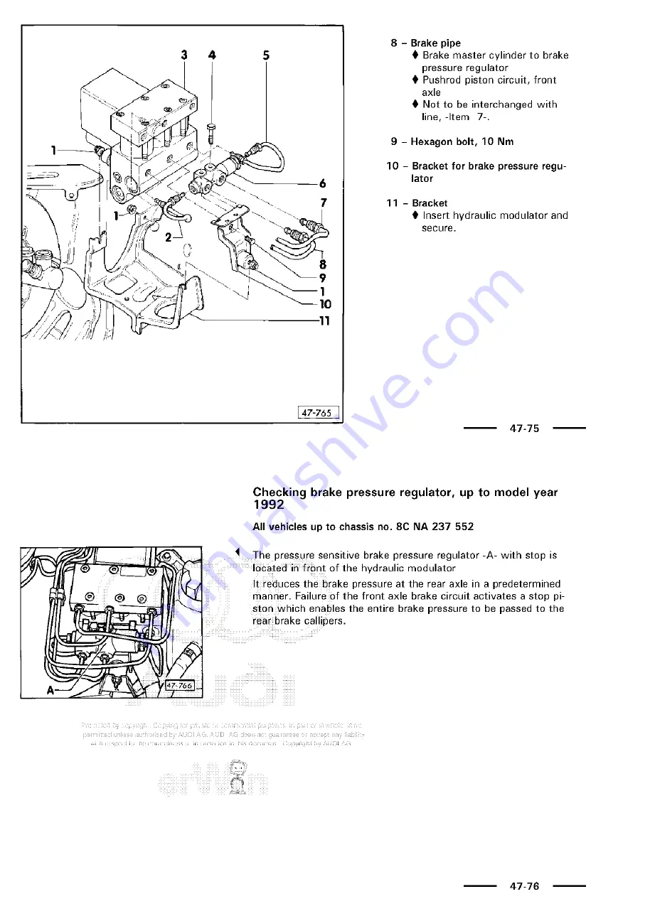 Audi 100 1983 Workshop Manual Download Page 838