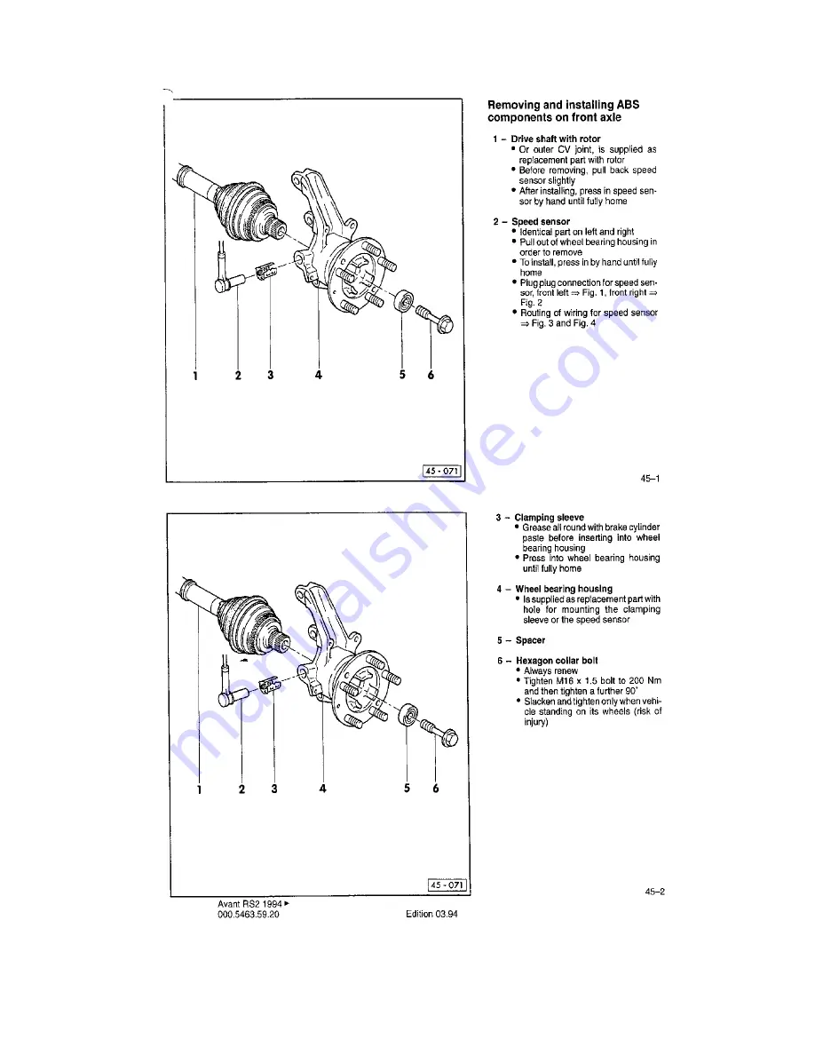 Audi Avant RS2 Workshop Manual Download Page 52