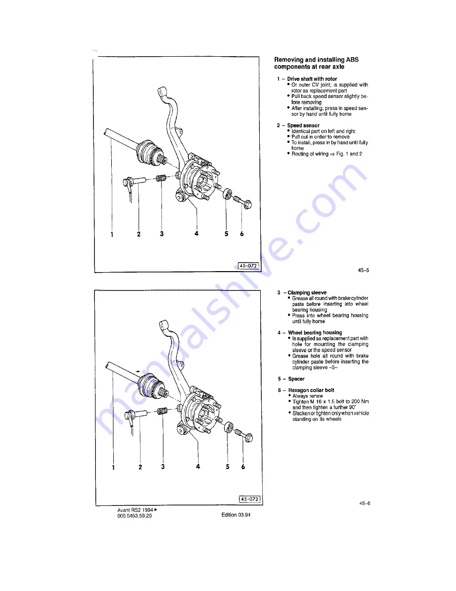 Audi Avant RS2 Workshop Manual Download Page 54