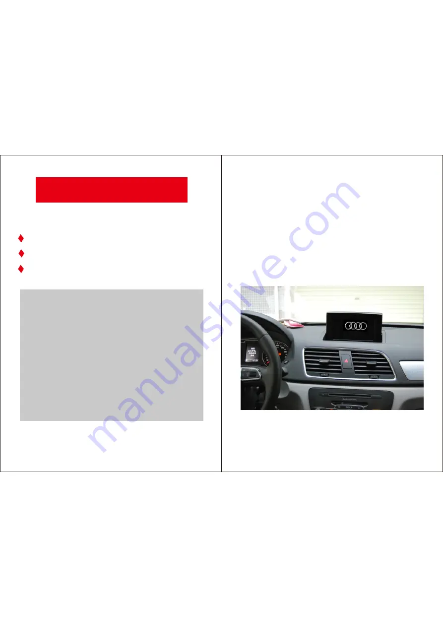 Audi Q3 Installation Instruction And Things To Note Download Page 1