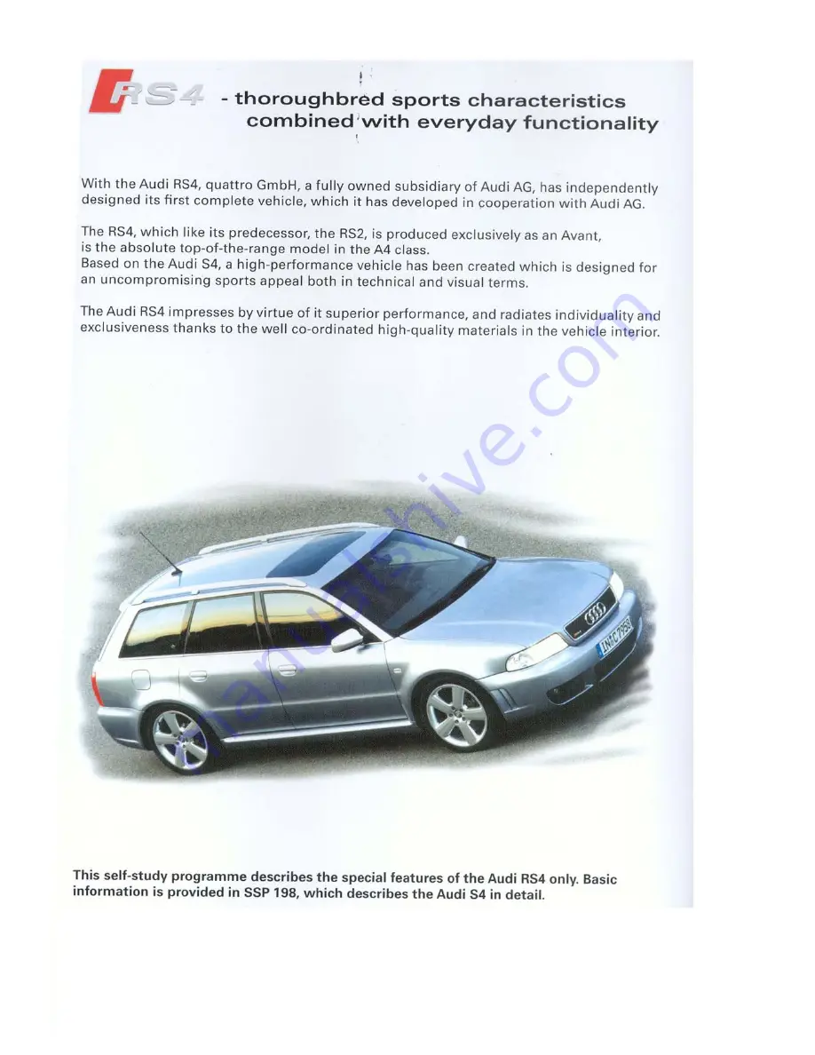 Audi RS 4 CABRIOLET Buyer'S Manual Download Page 2