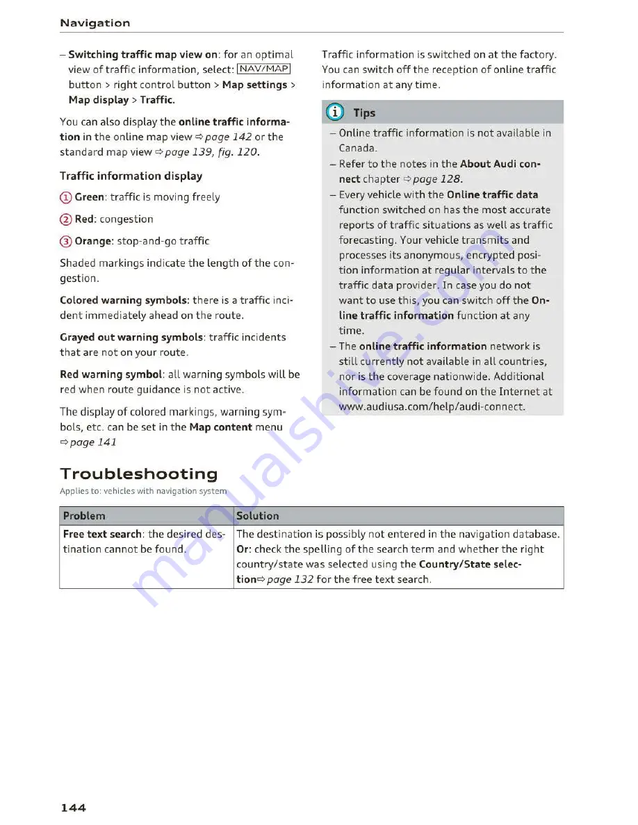 Audi TT Coupe 2016 Owner'S Manual Download Page 146