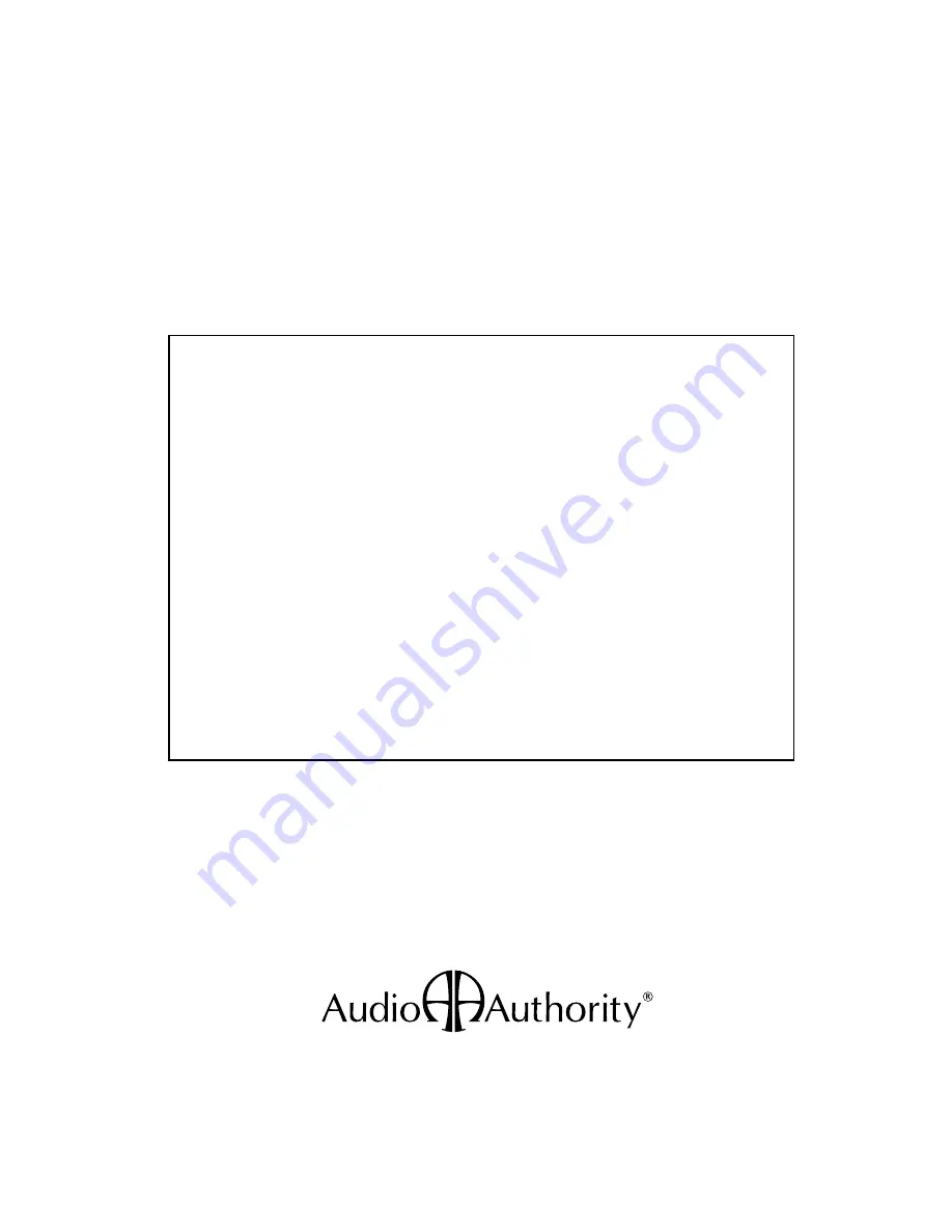 Audio Authority 1173BK Installation And Operation Manual Download Page 12