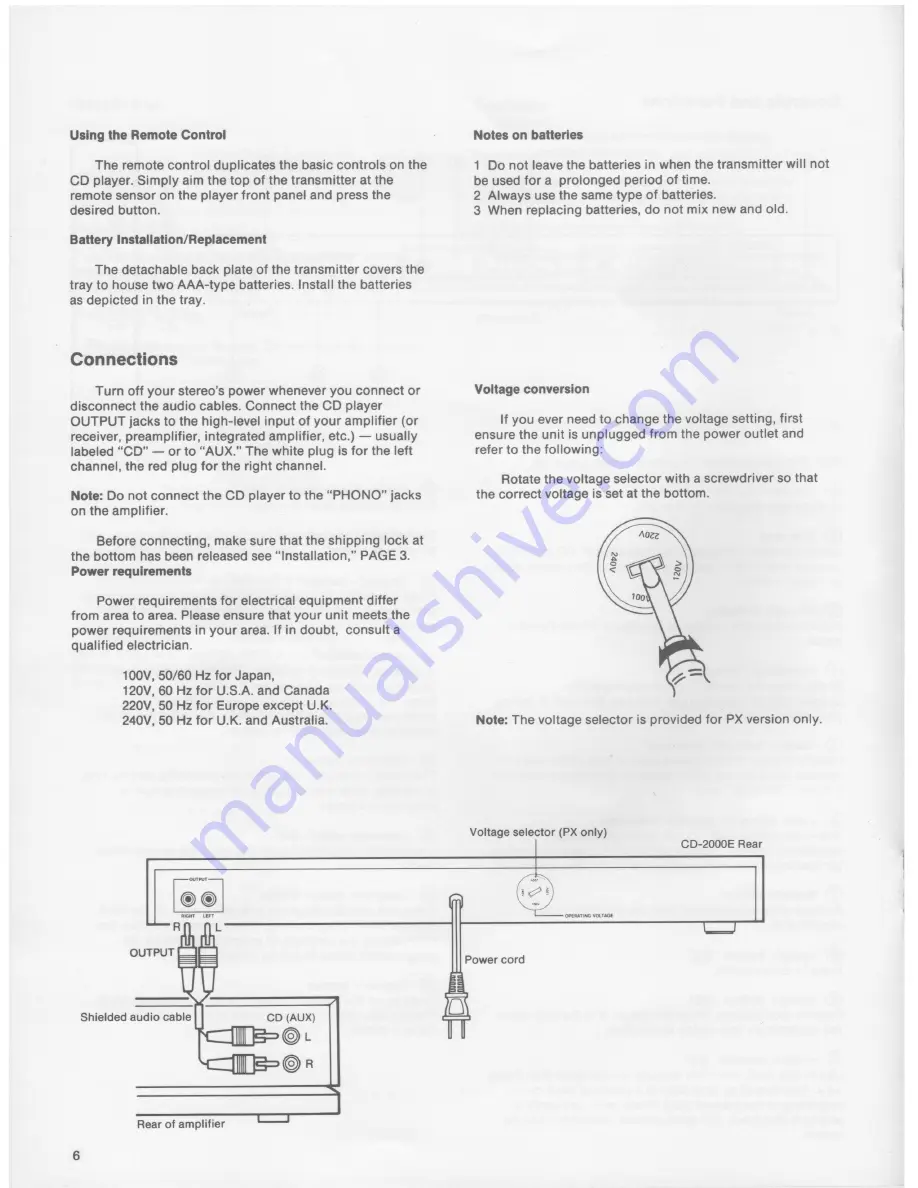 AUDIO DYNAMIX CD-2000E Instruction Manual Download Page 6