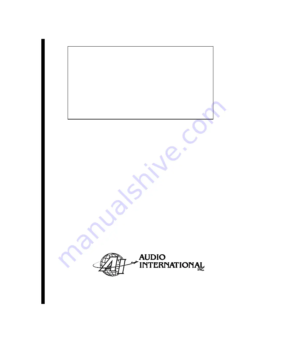 Audio international DVD-01x-40x Product Installation Manual Download Page 1