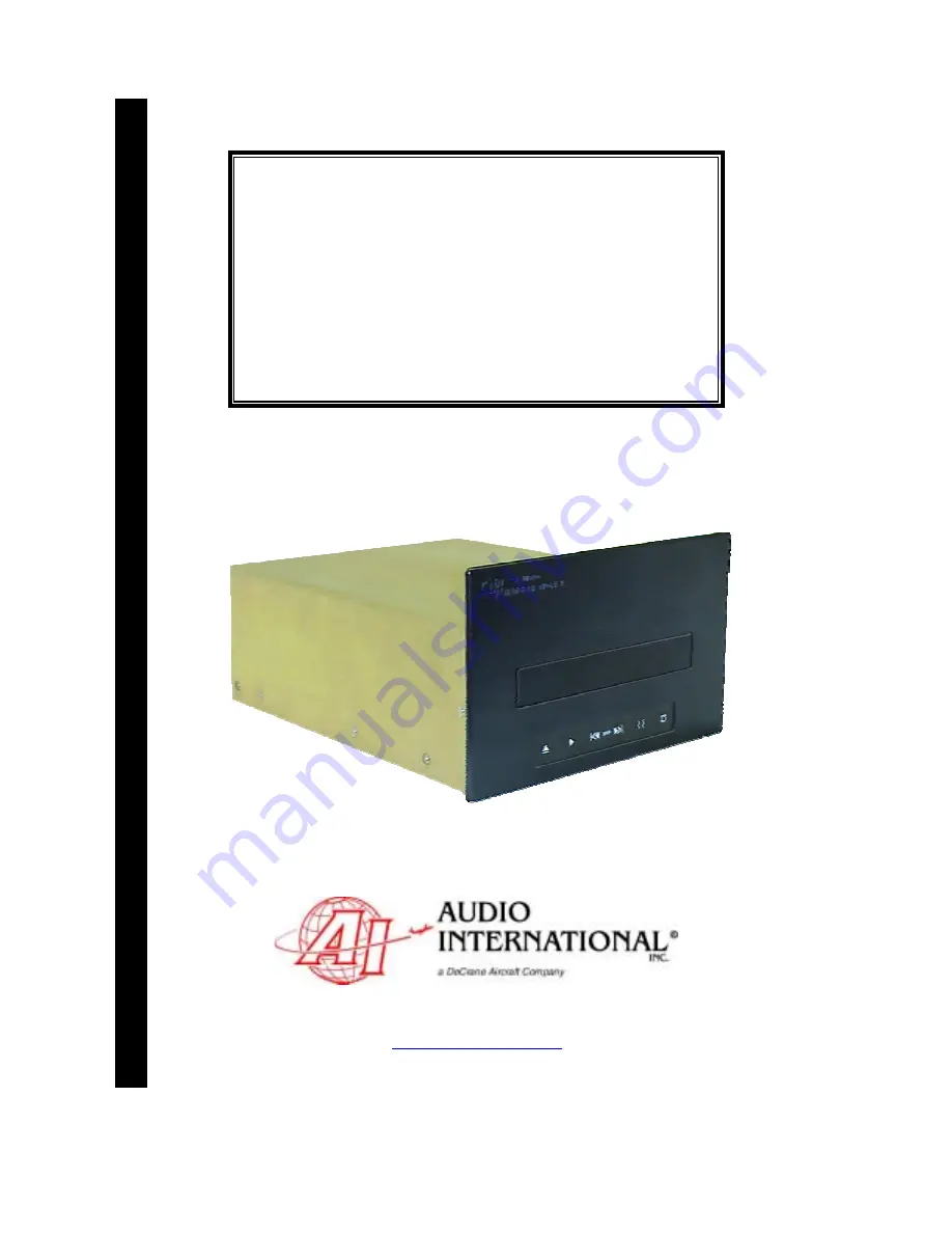 Audio international DVD-021-0x-1 Installation & Operation Manual Download Page 1