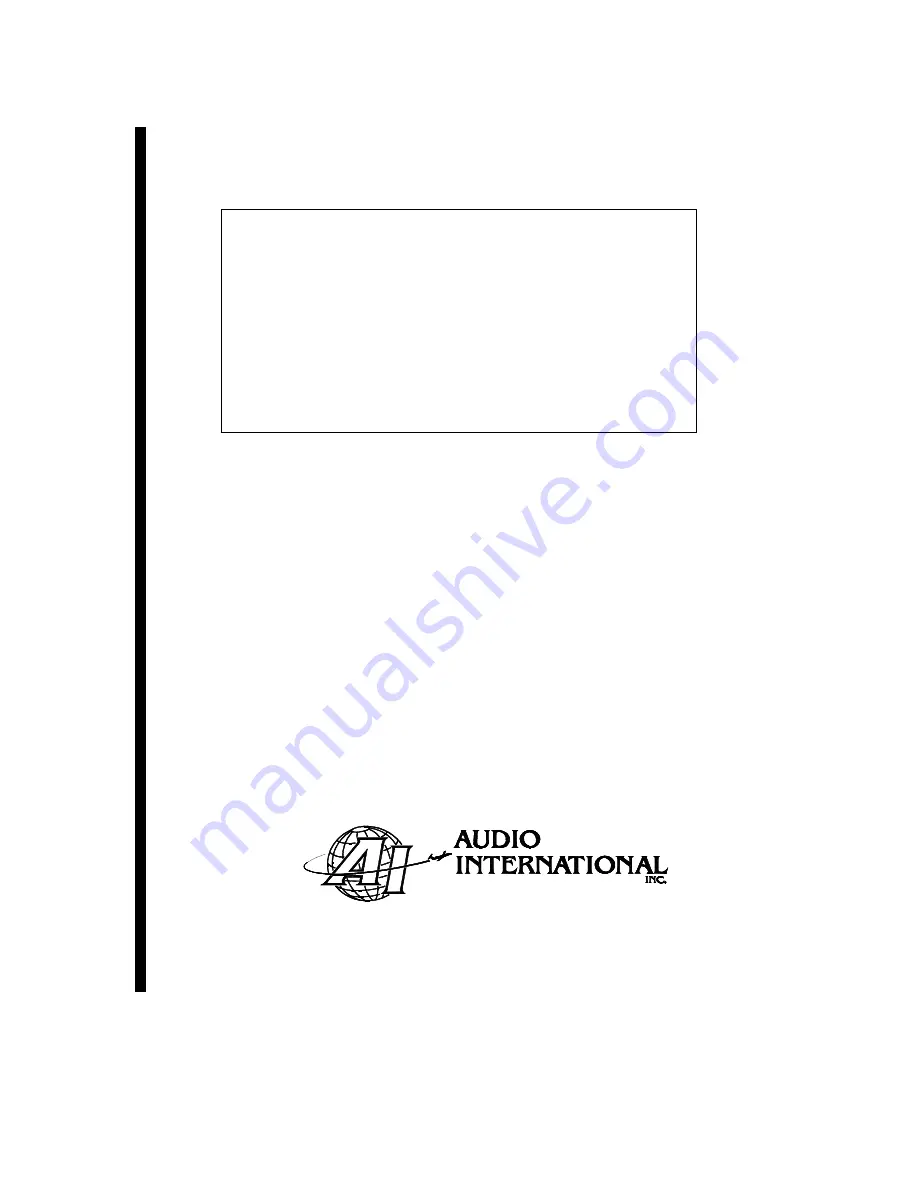 Audio international RCD-022-01-x Product Installation Manual Download Page 1