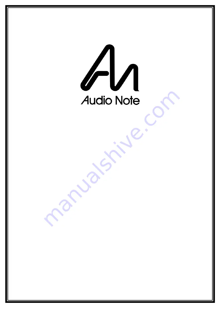 Audio Note AN-S8 Owner'S Information Download Page 1