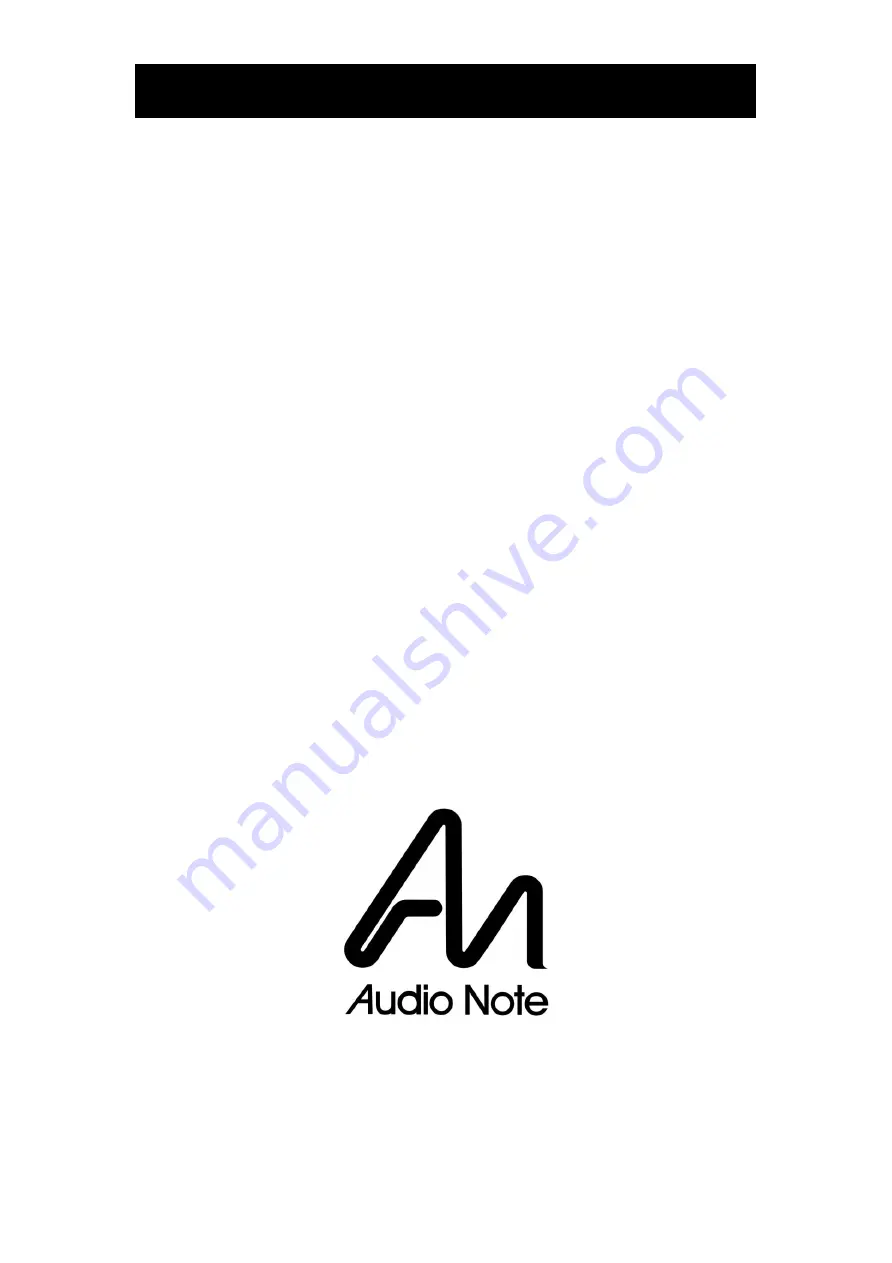 Audio Note AN-S8 Owner'S Information Download Page 5