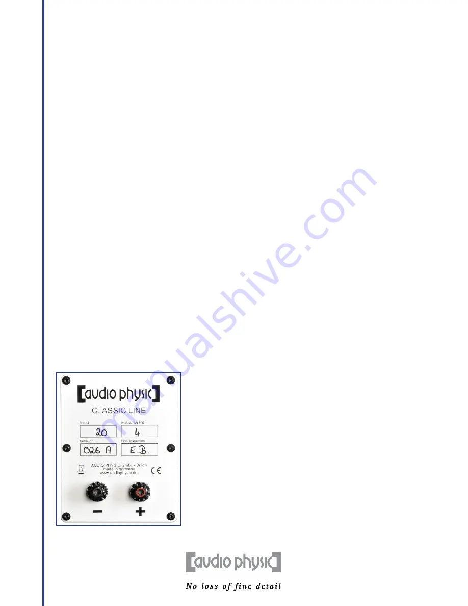 Audio Physic CLASSIC 10 Скачать руководство пользователя страница 14