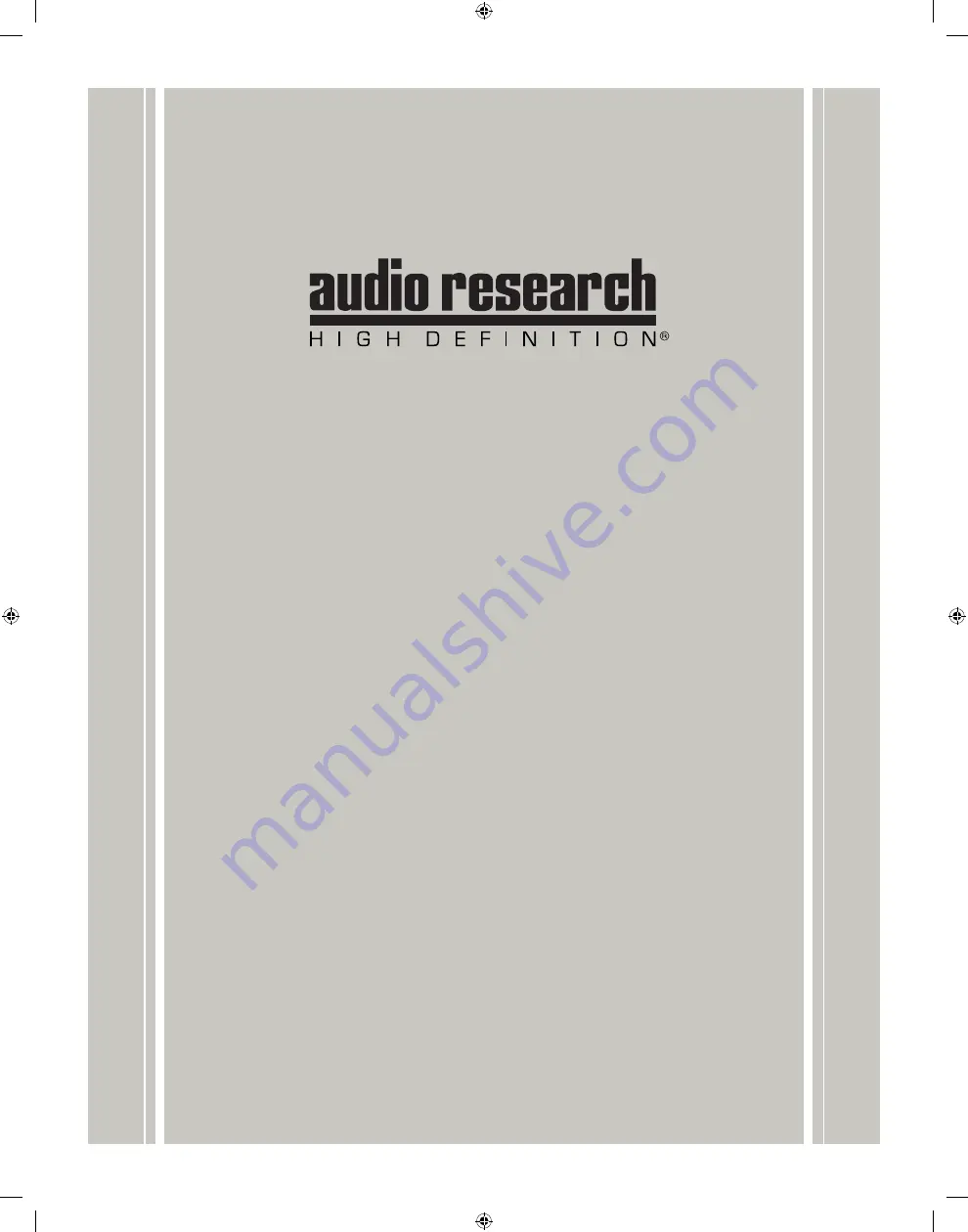 Audio Research CD 6SE Manual Download Page 1