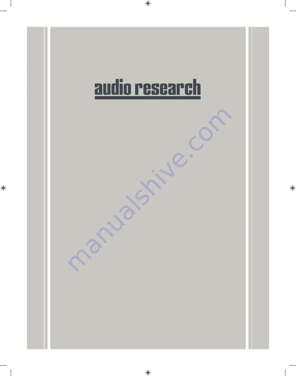 Audio Research CD9SE Manual Download Page 1