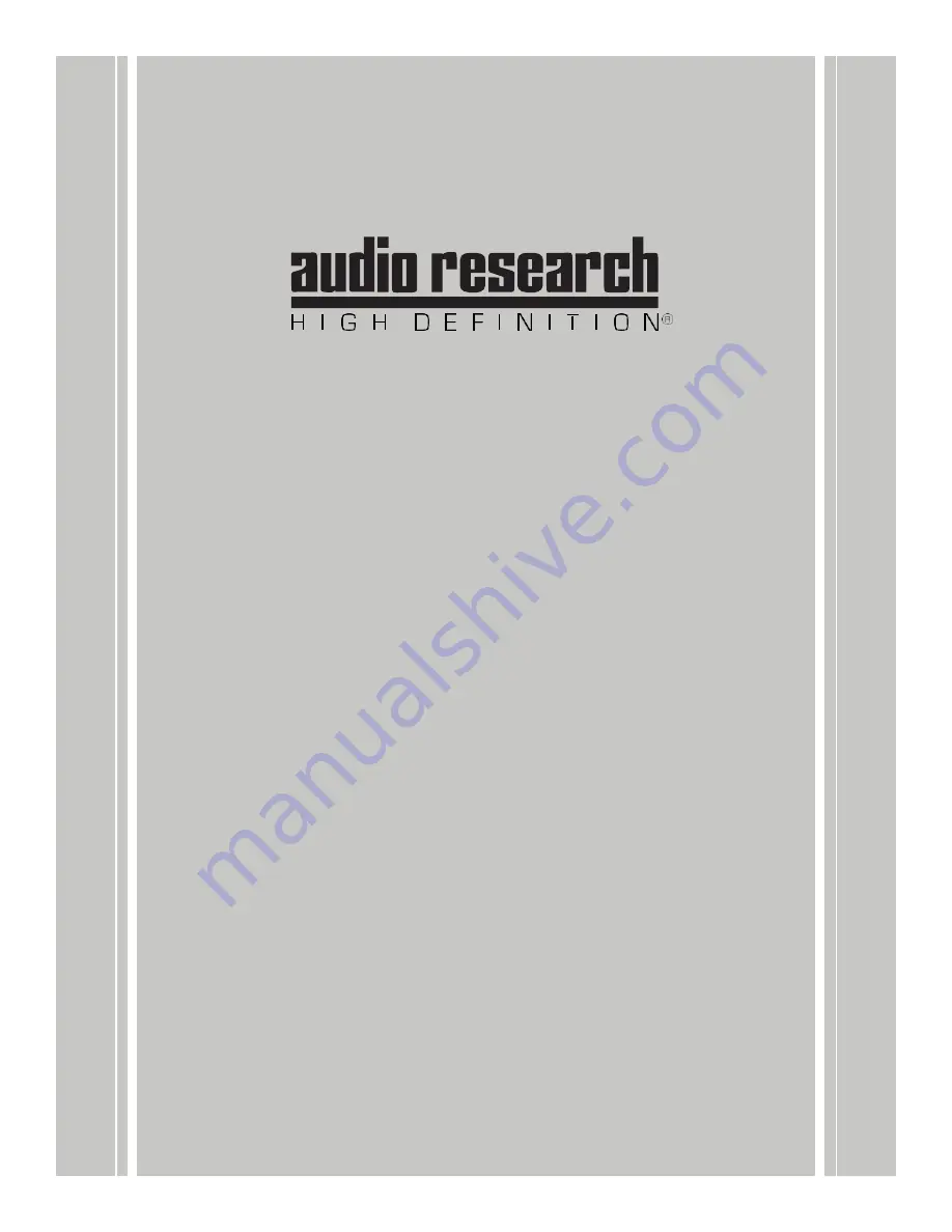 Audio Research DAC9 User Manual Download Page 1