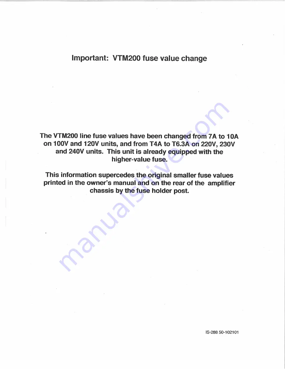 Audio Research VTM200 Owner'S Manual Download Page 4