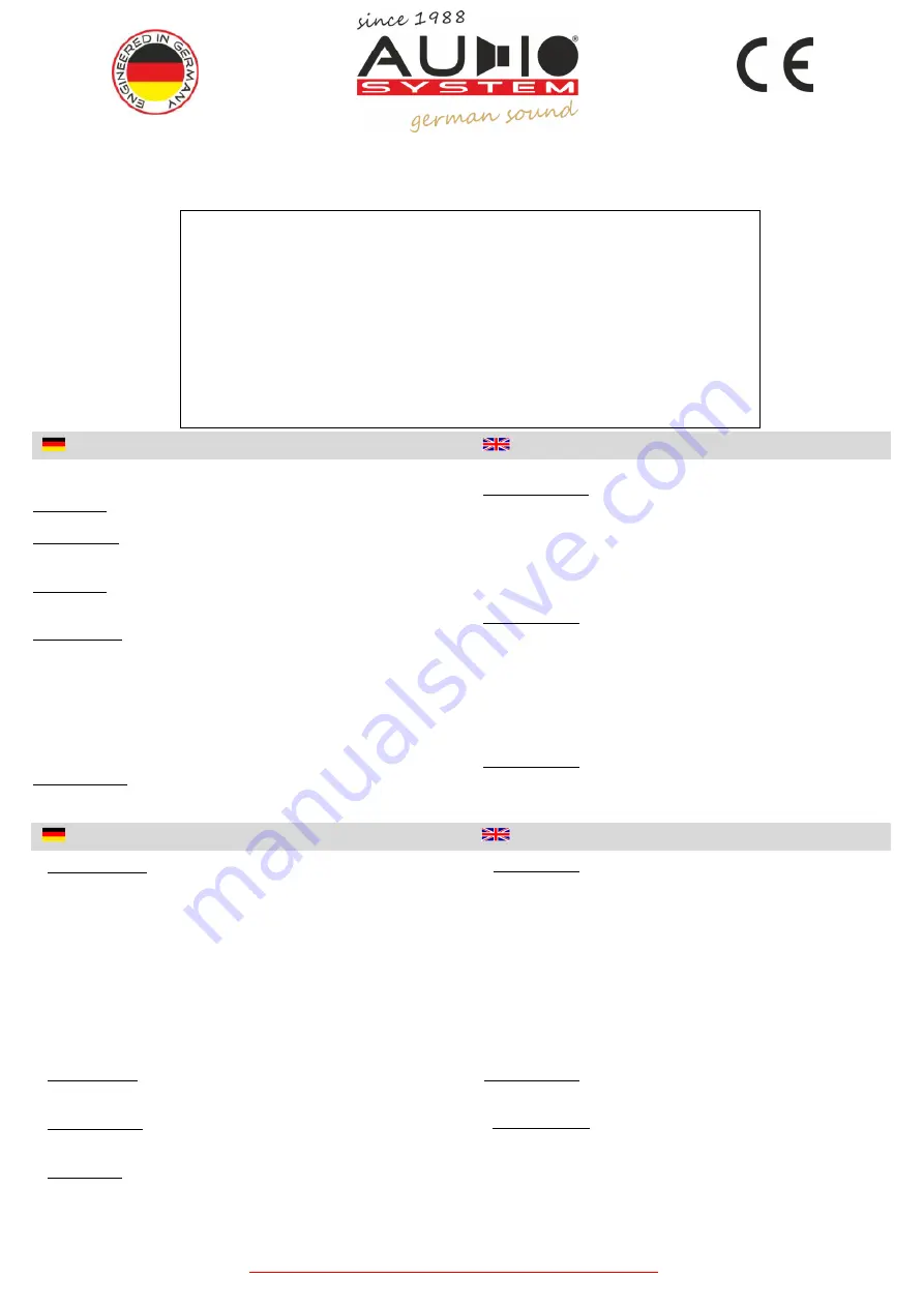 Audio System DSP-BOX User Manual Download Page 1