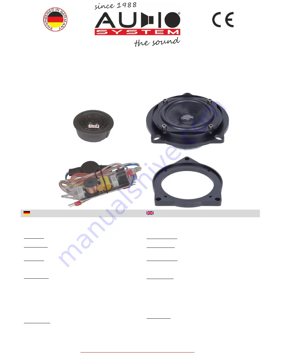 Audio System X 100 BMW User Manual Download Page 1