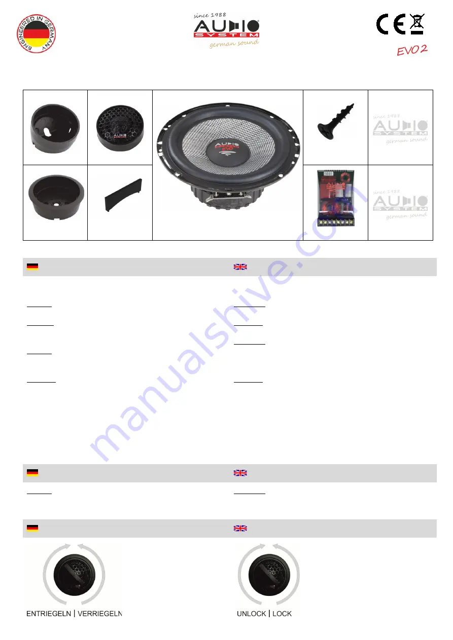 Audio System X-Series EVO-2 User Manual Download Page 1