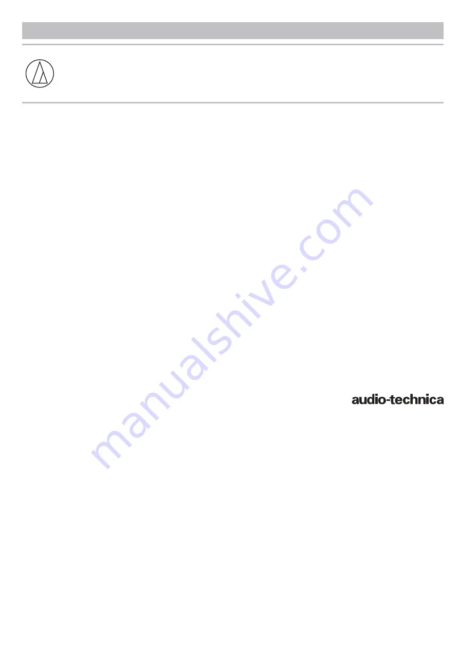 Audio Technica U891RCb Quick Start Manual Download Page 1