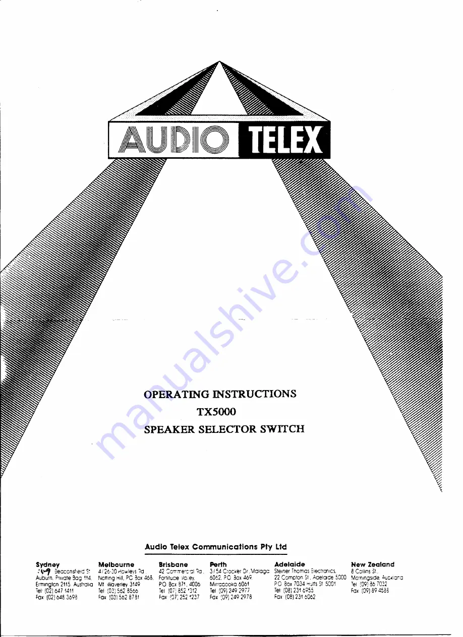 AUDIO TELEX Audio Telex TX5000 Скачать руководство пользователя страница 2