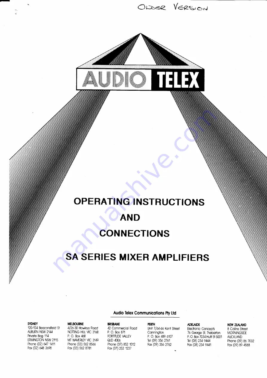 AUDIO TELEX SA120-1 Скачать руководство пользователя страница 2