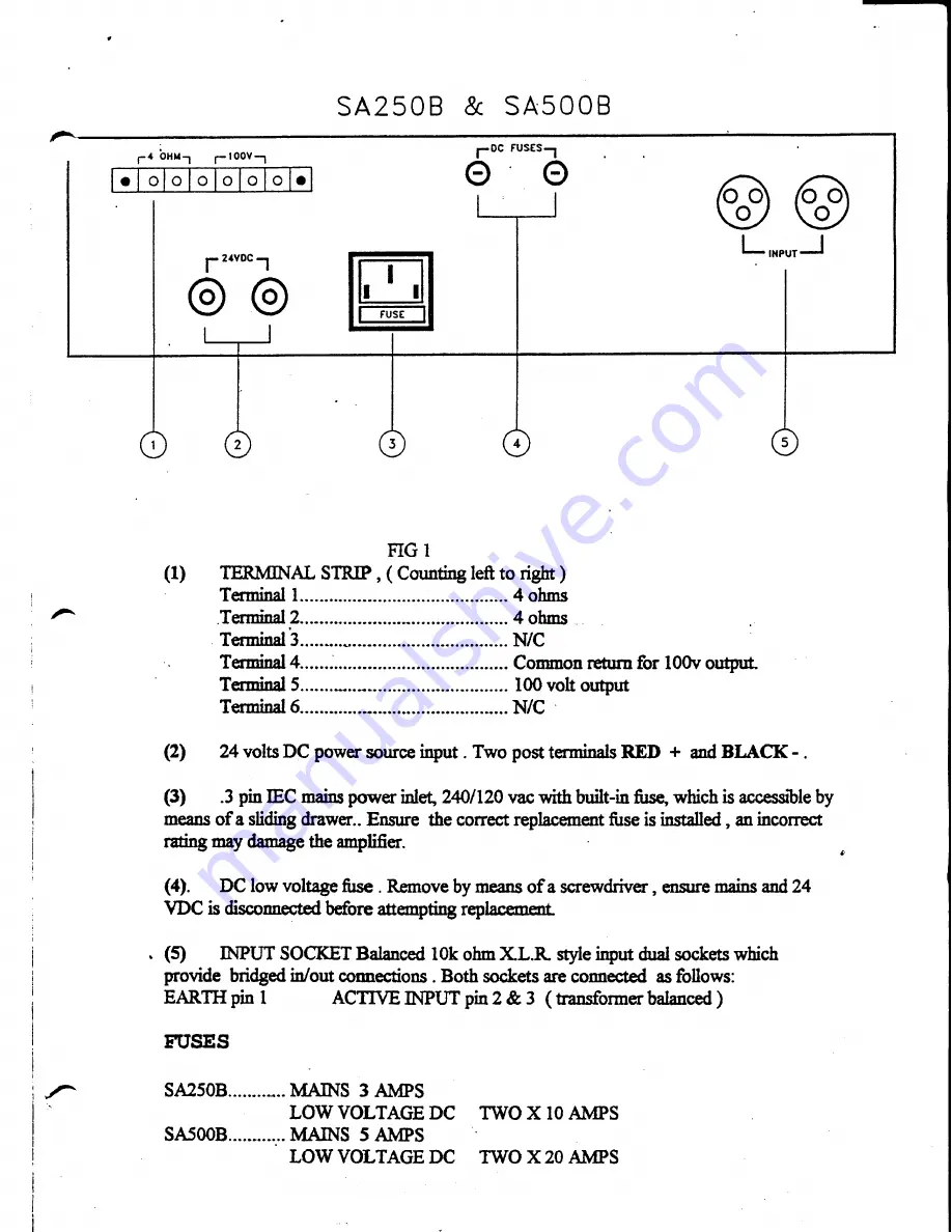 AUDIO TELEX SA250B Operating Instructions Download Page 3