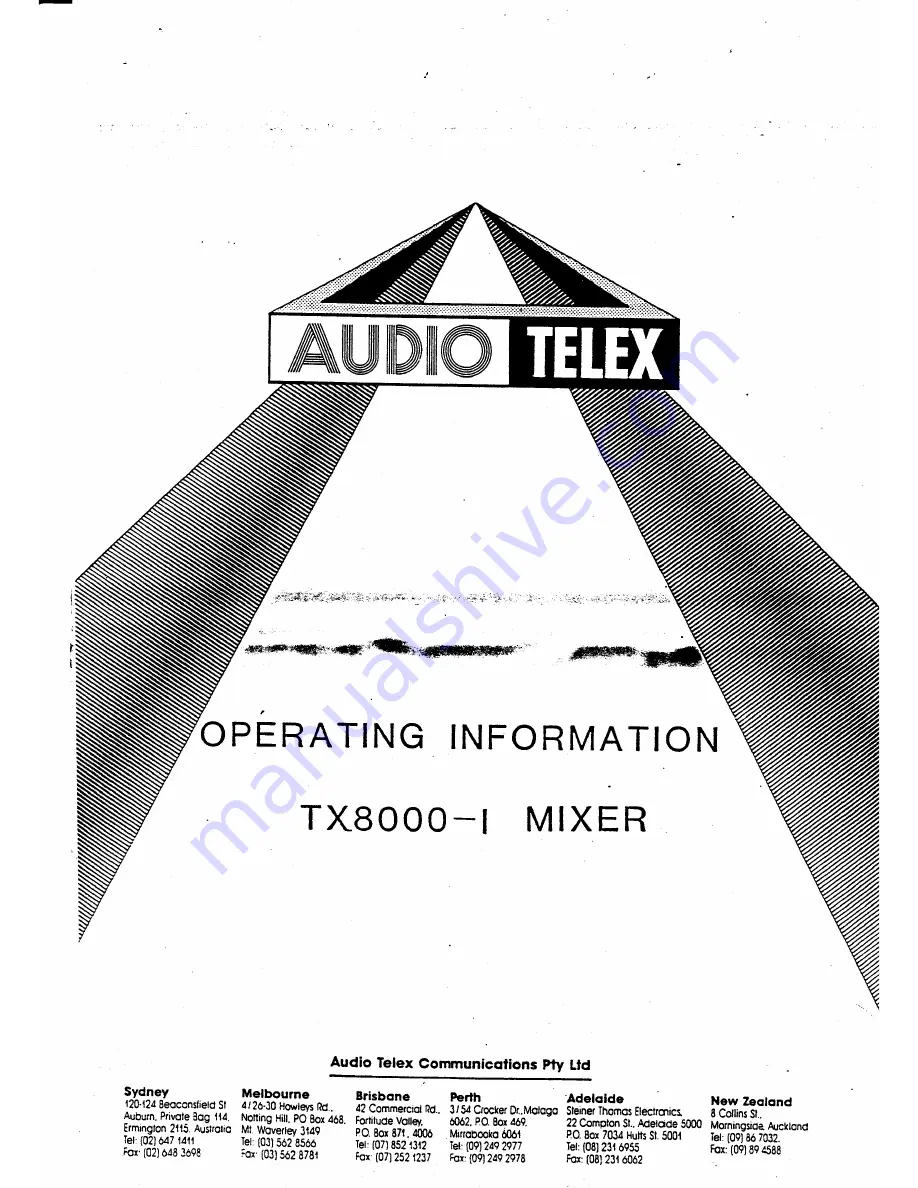 AUDIO TELEX TX8000-1 Скачать руководство пользователя страница 1