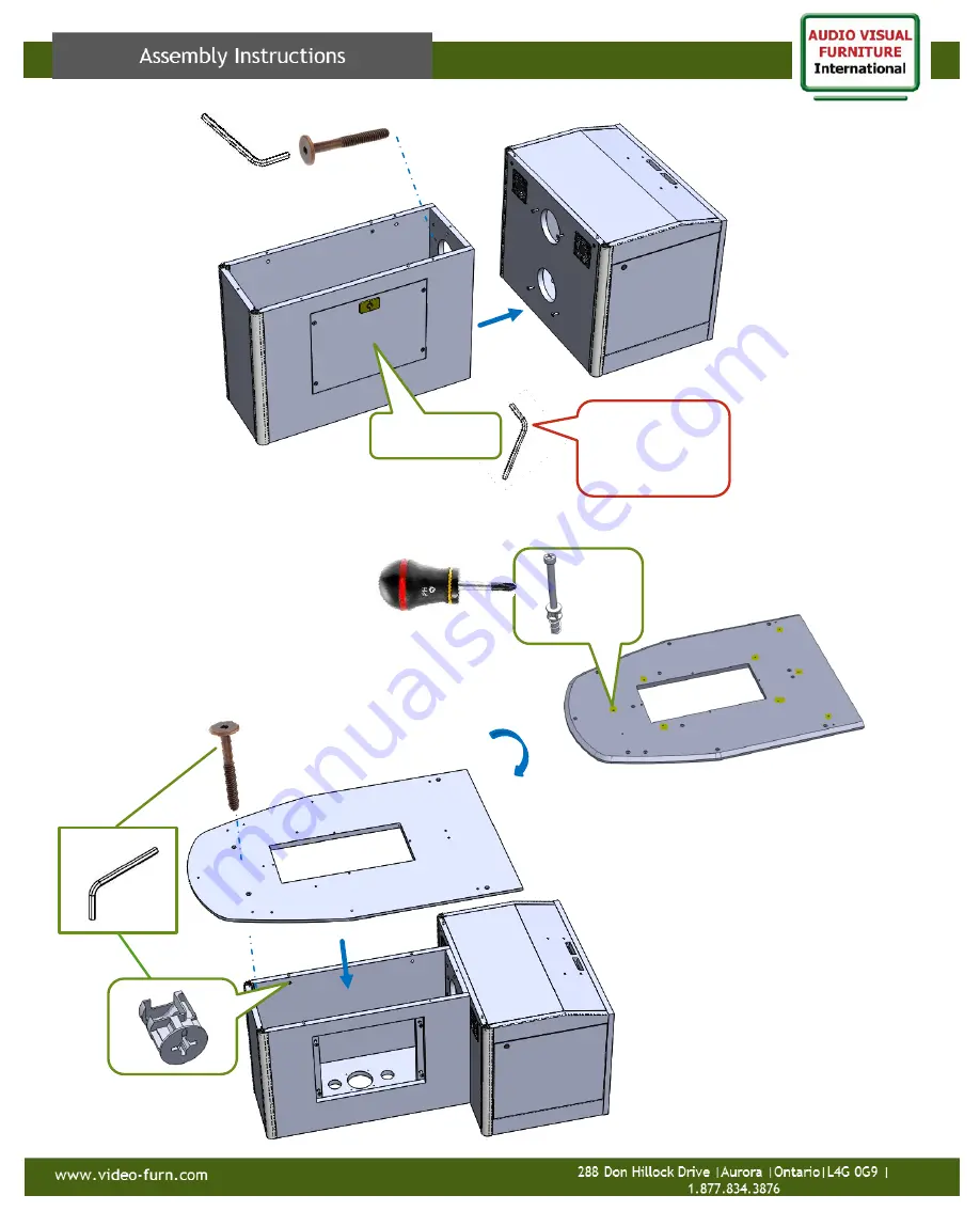 Audio Visual Furniture T525EX Assembly Instructions Manual Download Page 3