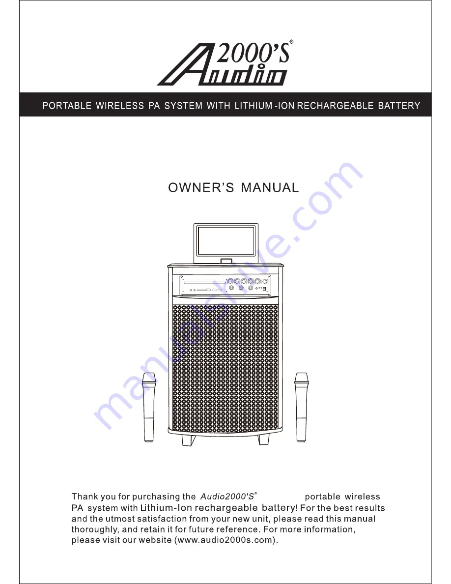 Audio2000's AKJ7809-P Owner'S Manual Download Page 1