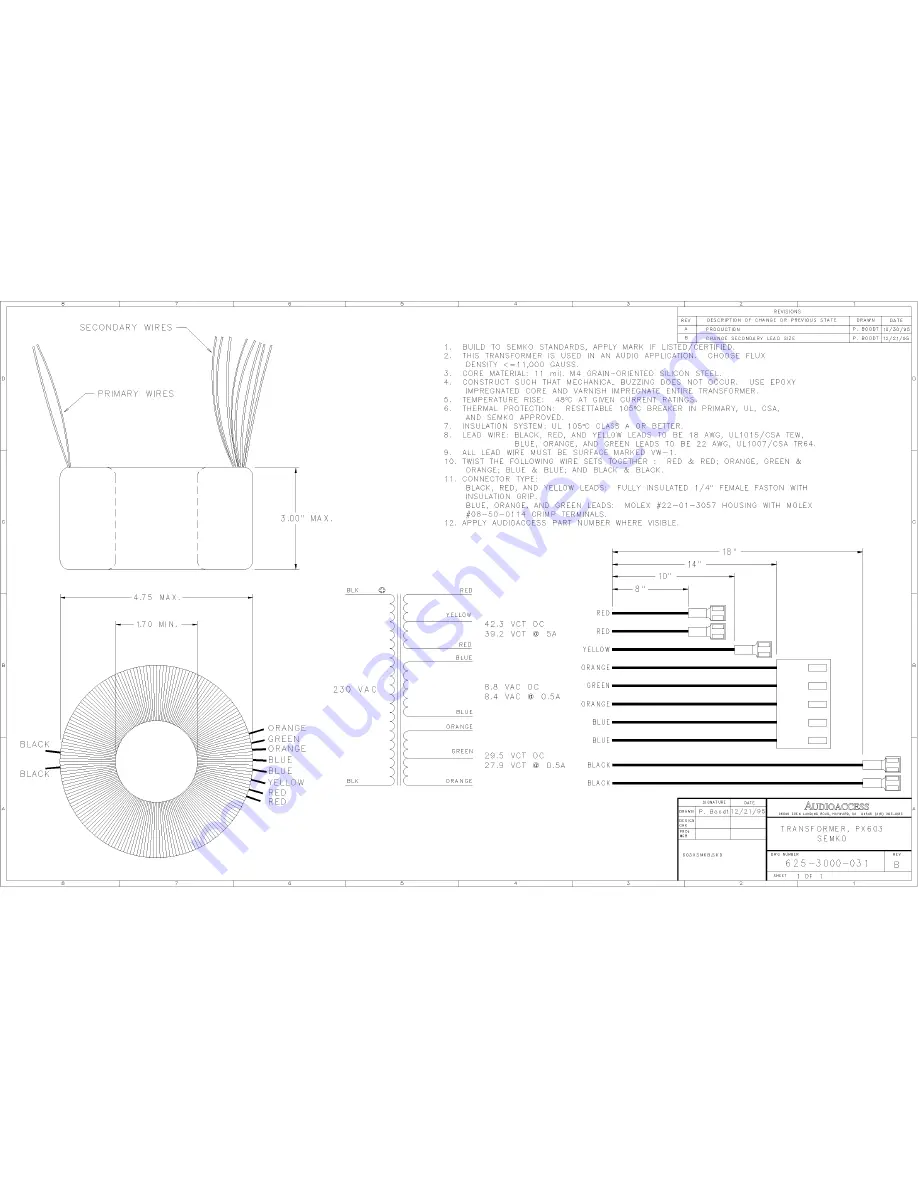 Audioaccess PX-603 Preliminary Service Manual Download Page 65