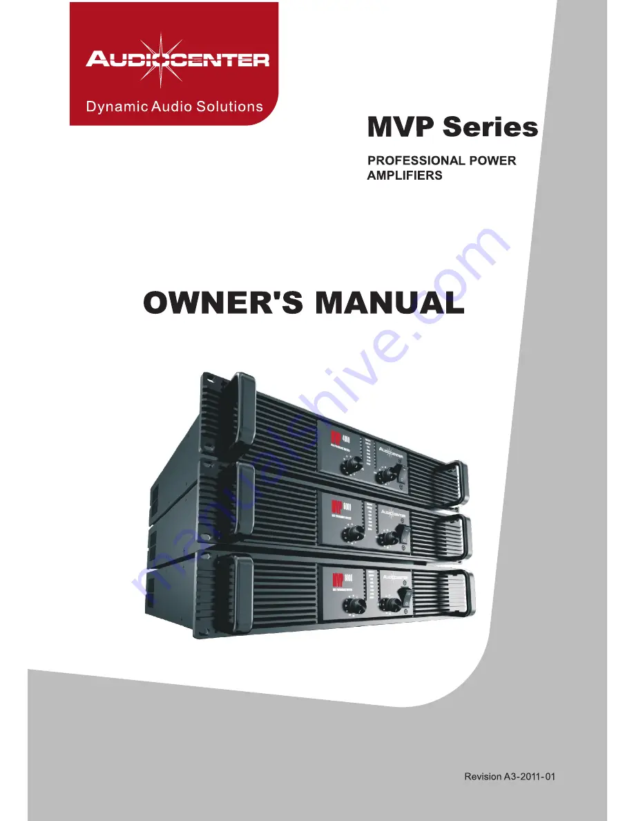 Audiocenter MVP4000 Owner'S Manual Download Page 1