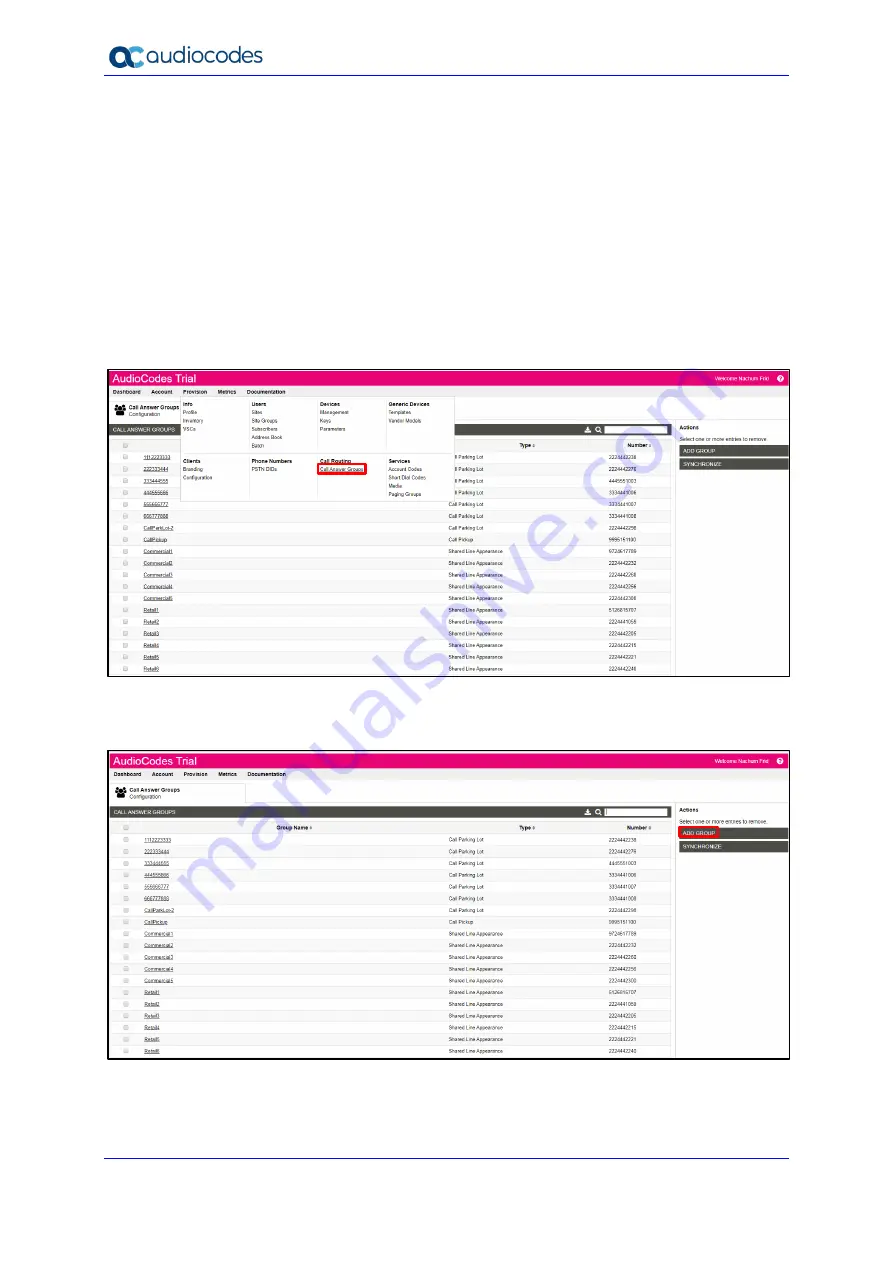 AudioCodes 405HD Administrator'S Manual Download Page 206