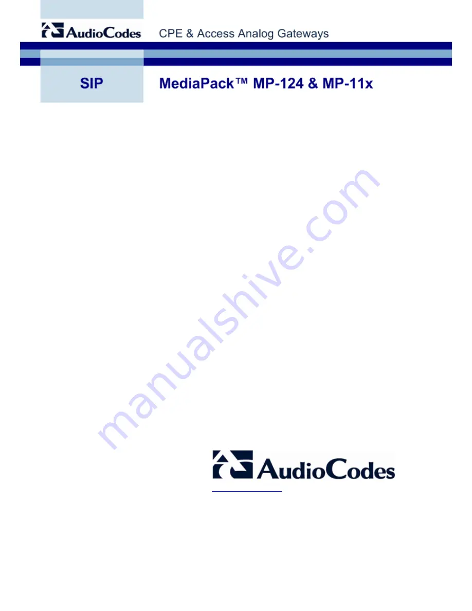 AudioCodes Media Pack MP-112 Скачать руководство пользователя страница 486