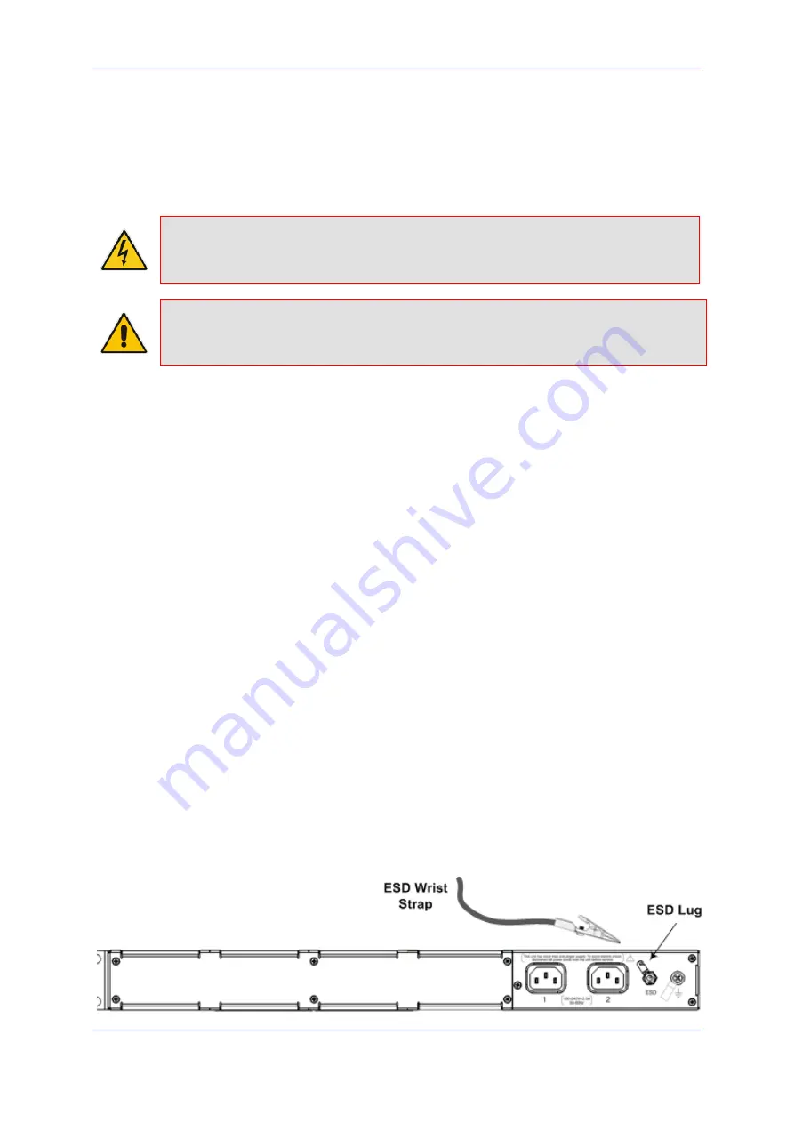 AudioCodes Mediant 4000 E-SBC Hardware Installation Manual Download Page 31