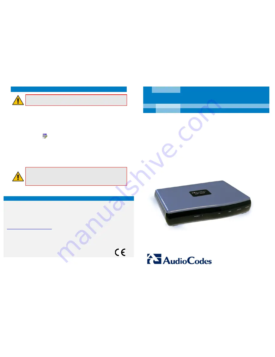 AudioCodes MewdiaPack MP-202 Quick Installation Manual Download Page 2