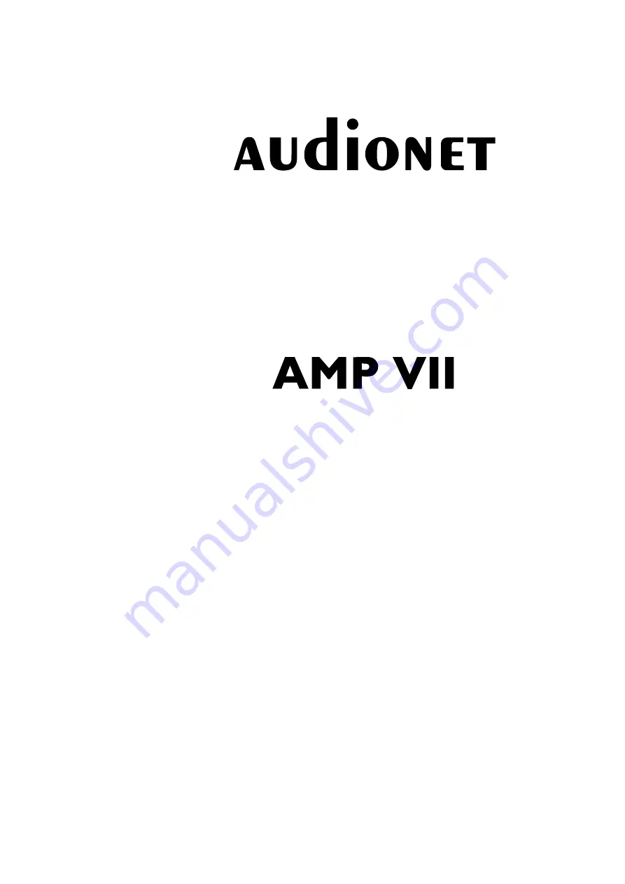 Audionet AMP VII Скачать руководство пользователя страница 1