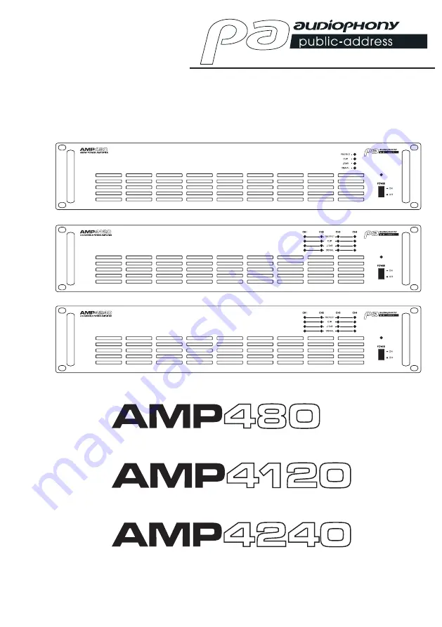 Audiophony PA AMP4120 User Manual Download Page 1