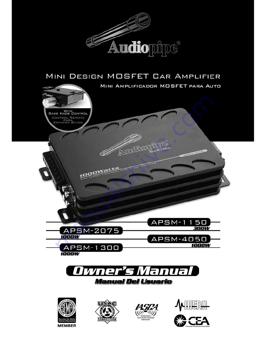 Audiopipe APSM-1150 Owner'S Manual Download Page 1