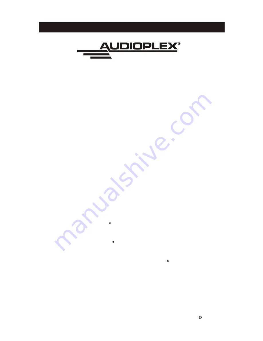 Audioplex STEREO MATCHIT 200 Installation Manual Download Page 1