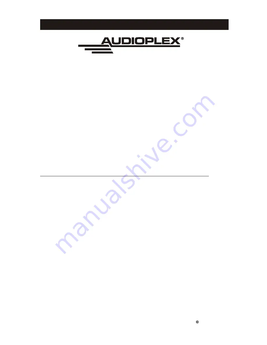 Audioplex VC75 Installation Manual Download Page 1