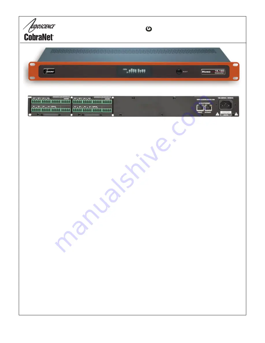 AudioScience Hono CobraNet 16.0M Скачать руководство пользователя страница 1