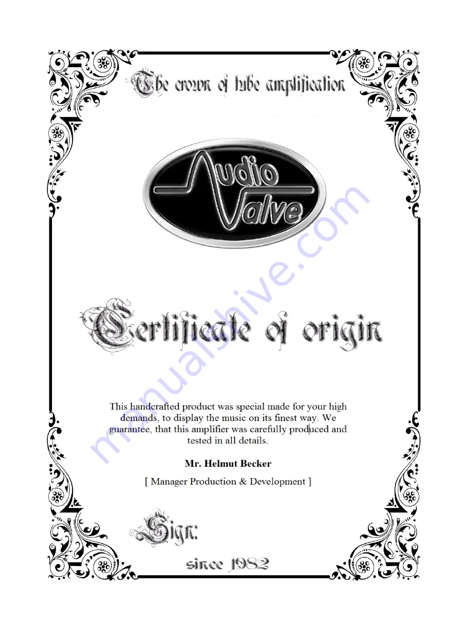 Audiovalve Prometheus 100 Instructions Manual Download Page 1