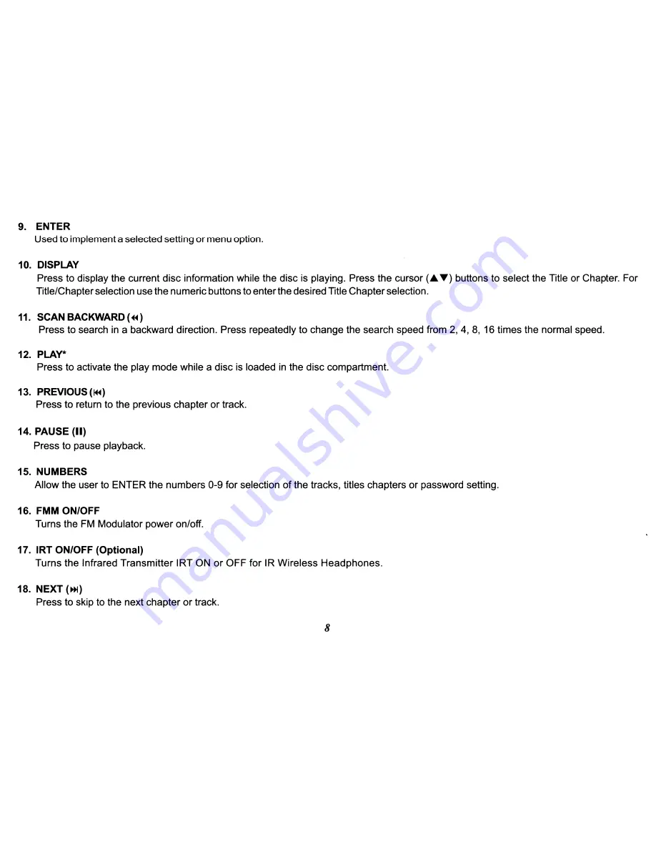 Audiovox Electronics VODI08 Operation Manual Download Page 8