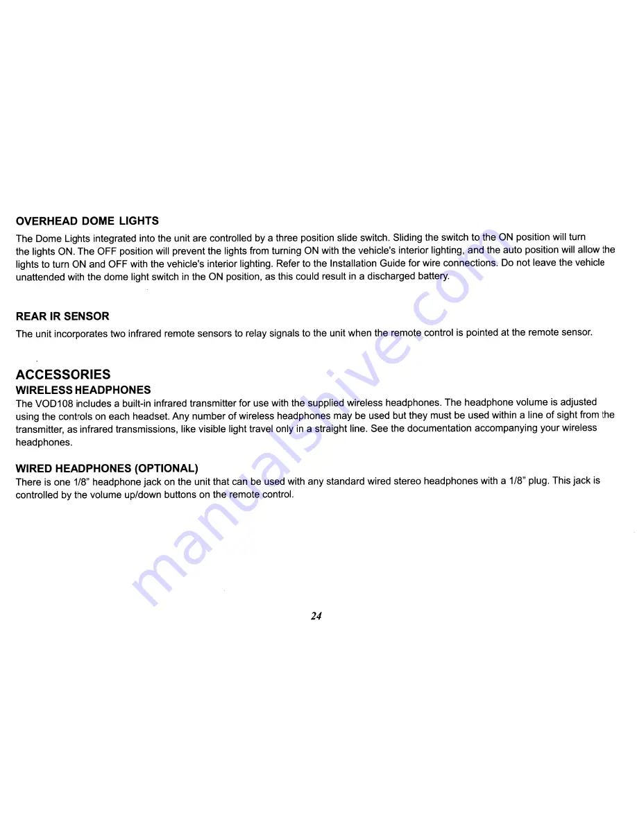 Audiovox Electronics VODI08 Operation Manual Download Page 24