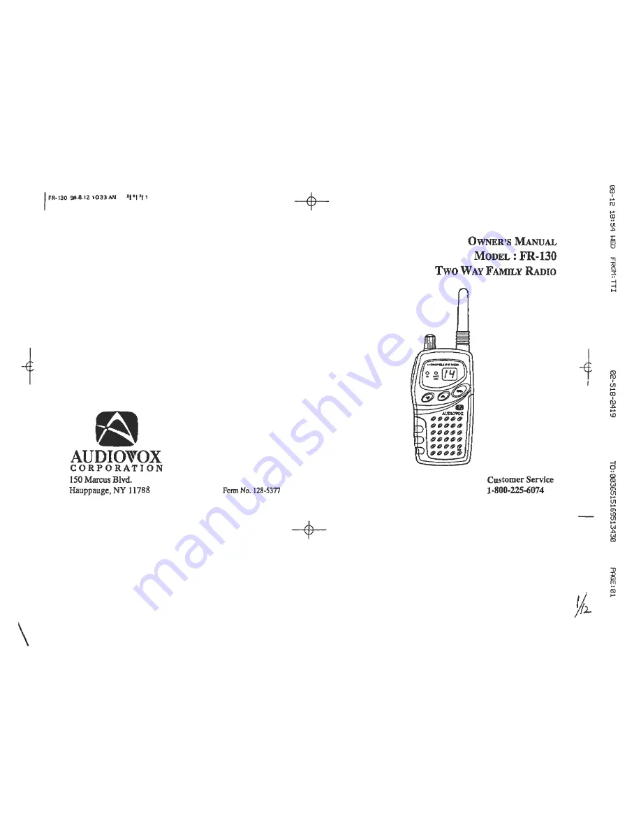 Audiovox 128-5377 Owner'S Manual Download Page 1