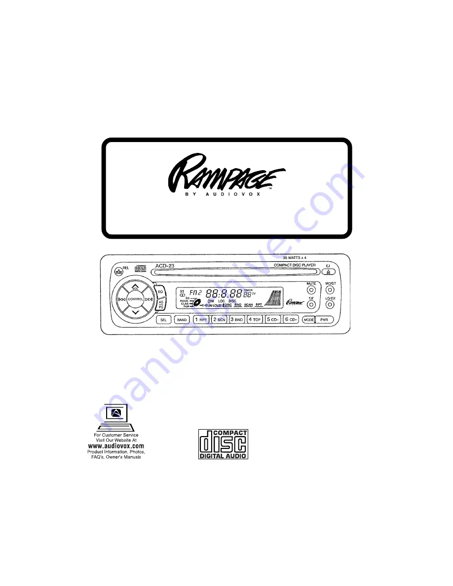 Audiovox ACD-23 Owner'S Manual Download Page 1
