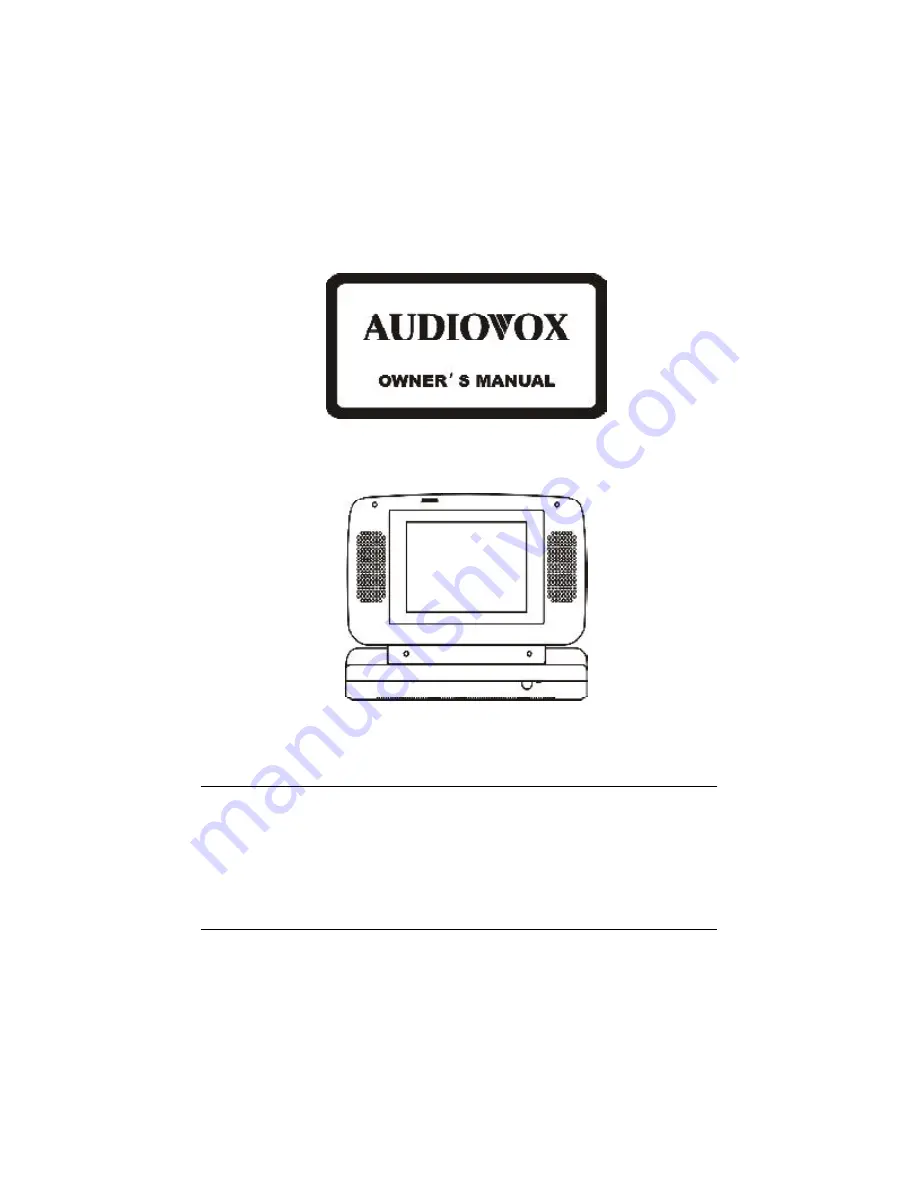 Audiovox D1500A Owner'S Manual Download Page 1