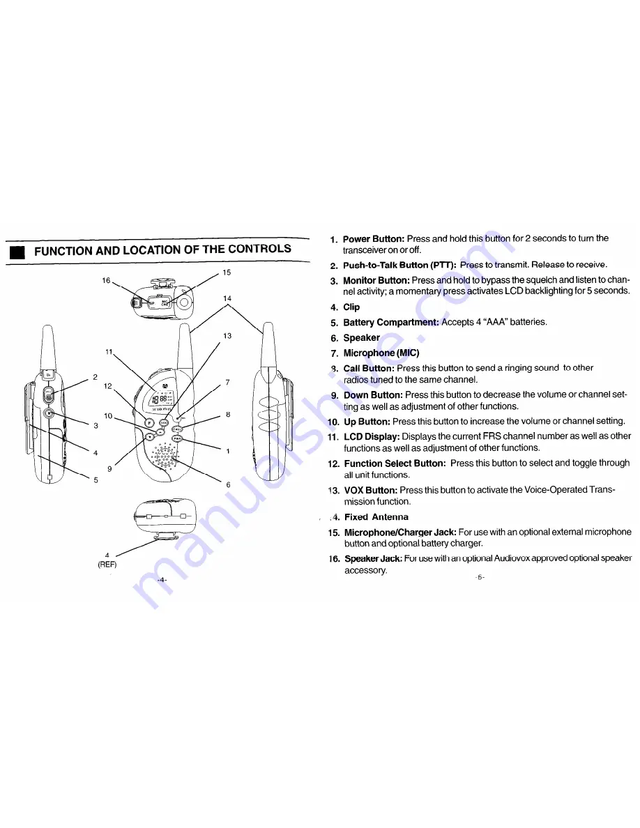 Audiovox FR-541 Owner'S Manual Download Page 3