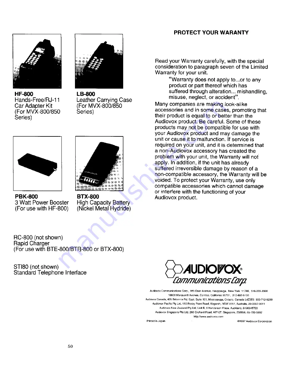 Audiovox MVX-855 Owner Operating Instructions Download Page 26